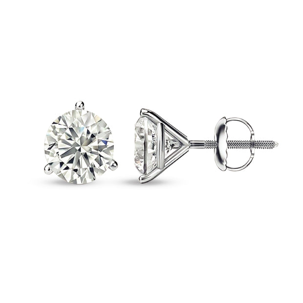 14K White Gold Lab Grown Diamond 1/6 Ct.Tw. Starlab Certified VS F+ Martini Stud Earrings (Available in 0.15ct to 4ct)
