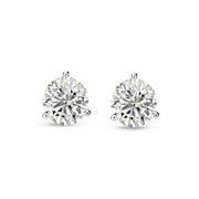 14K White Gold Lab Grown Diamond 1/6 Ct.Tw. Starlab Certified VS F+ Martini Stud Earrings (Available in 0.15ct to 4ct)