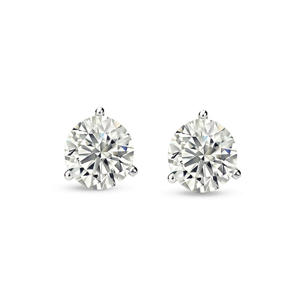 14K White Gold Lab Grown Diamond 1/6 Ct.Tw. Starlab Certified VS F+ Martini Stud Earrings (Available in 0.15ct to 4ct)