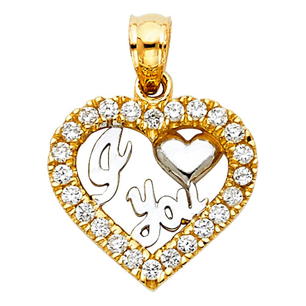 14KY I LOVE YOU HEART PENDANT