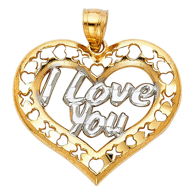 14KY I LOVE YOU HEART PENDANT