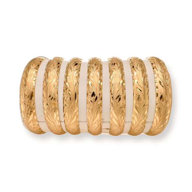 West Indian stacking bangle adjustable gold engraved Caribbean bracelet |  The Candy Collections Owner/Designer: Candy Petersen
