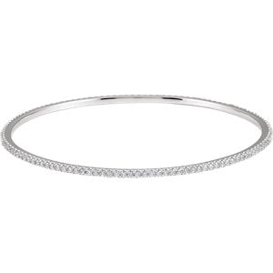 14K White 2 CTW Diamond Stackable Bangle Bracelet