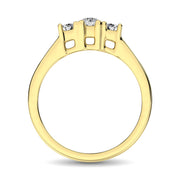 10K Yellow Gold 1/2 Ct.Tw. Diamond Three Stone Ring