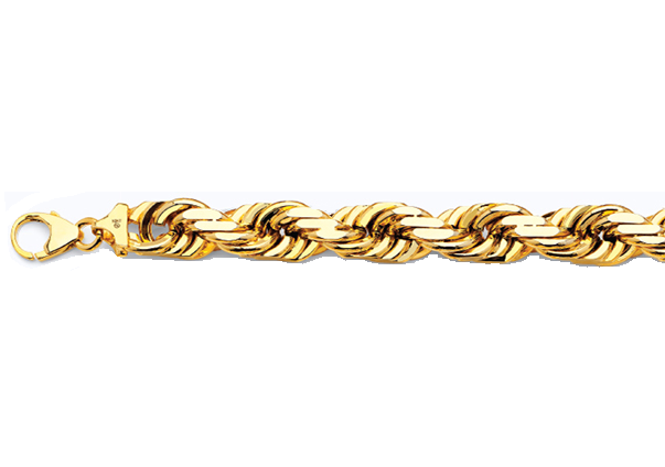 10K 20MM SOLID GOLD ROPE CHAIN