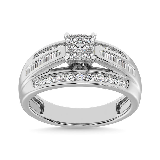 10K White Gold 2 Ct.Tw Diamond Engagement Invisible Ring