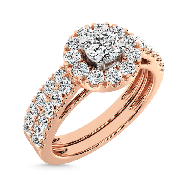 Diamond 1 Ct.Tw. Bridal Ring in 10K Rose Gold