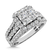 14K White Gold 2 Ct.Tw.Diamond Engagement Ring