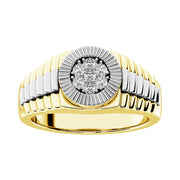 Diamond 1/4 Ct.Tw. Rolex Mens Ring in 10K Two Tone Gold