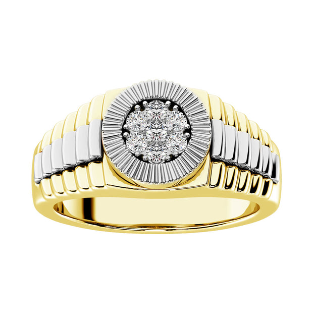 Diamond 1/4 Ct.Tw. Rolex Mens Ring in 10K Two Tone Gold
