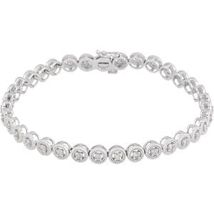 14K White 1 CTW Diamond 7" Bracelet