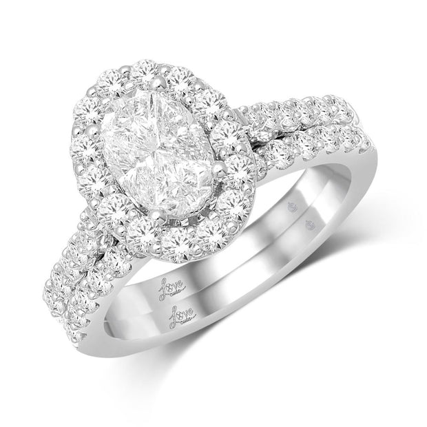 14K White Gold 1 1/2 Ct.Tw. Diamond Bridal Ring