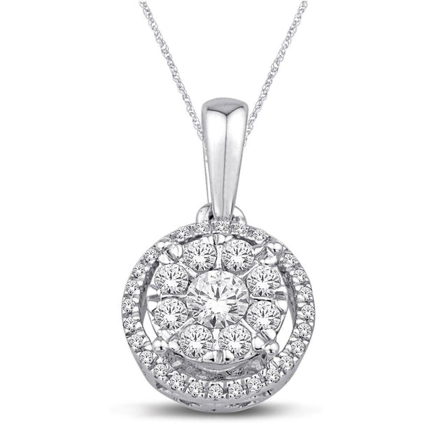 10K White Gold 1/3 Ct.Tw.Diamond Fashion Pendant