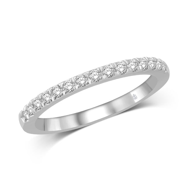 14K White Gold 1/5 Ct.Tw.Diamond Wedding Band