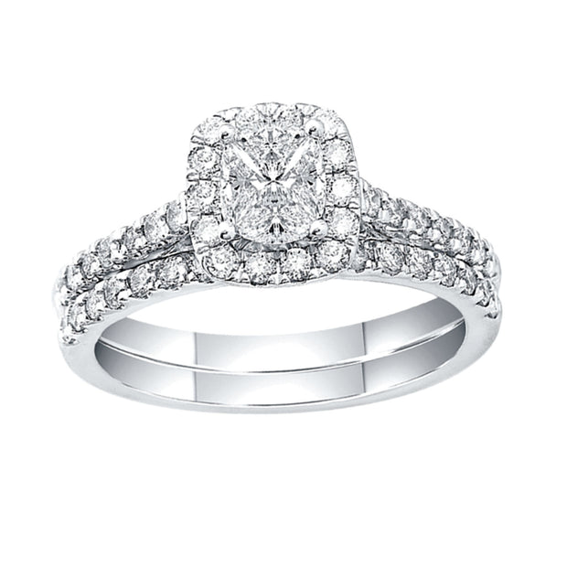 14K White Gold 1 Ct.Tw. Diamond Bridal Ring