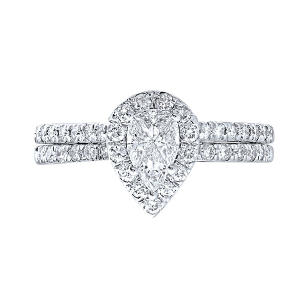 14K White Gold 1 Ct.Tw. Diamond Bridal Ring