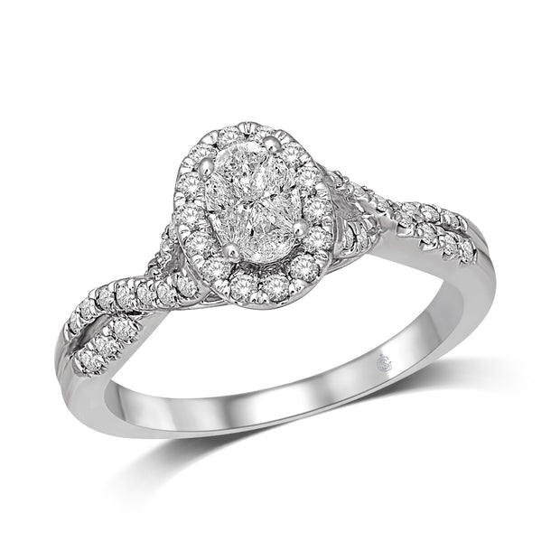14K White Gold 5/8 Ct.Tw.Diamond Engagement Ring