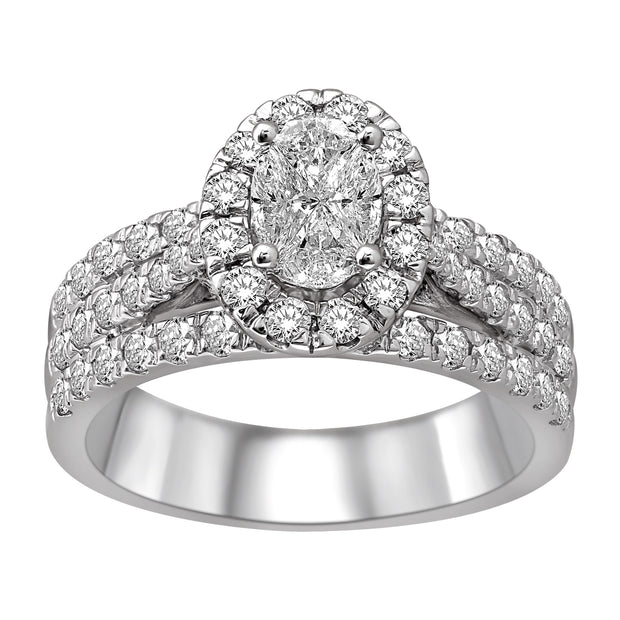 14K White Gold 1 1/2 Ct.Tw.Diamond Engagement Ring