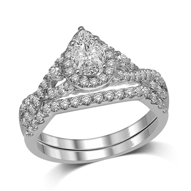 14K White Gold  1 Ct.Tw.Diamond Bridal Ring