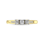 10K Yellow Gold 1/6 Ct.Tw.Diamond Three Stone Ring