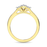 10K Yellow Gold 1/6 Ct.Tw.Diamond Three Stone Ring