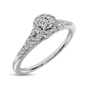 10K White Gold 1/4 Ctw Diamond Engagement Ring
