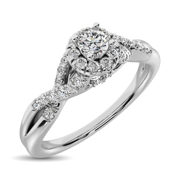 Diamond 1/4 ct tw Round Cut Engagement Ring  in 10K White Gold