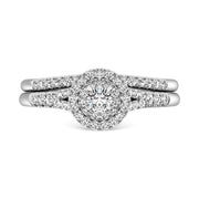 Diamond 3/8.Ct.Tw. Double Halo Bridal Ring in 10K White Gold