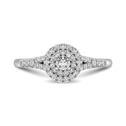 Diamond 1/3.Ct.Tw. Double Halo Engagement Ring in 10K White Gold