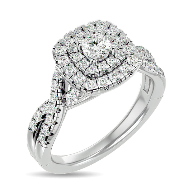 Diamond 1 ct tw Round-cut Engagement Ring in 14K White Gold