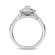 14K White Gold 1/2 Ctw Diamond Split Shank Engagement Ring