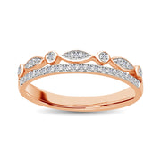 10k Rose Gold 1/6 Ct.Tw.Diamond Stackable Band