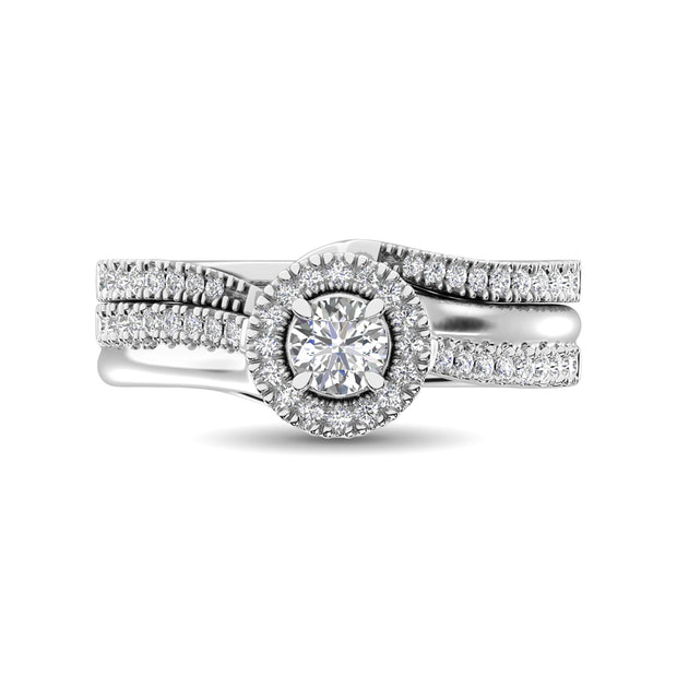 10K White Gold 1/2 Ctw Diamond Bridal Ring