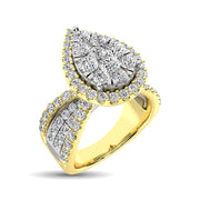 Diamond 1 Ct.Tw. Pear Shape Two Tone Engagement Ring