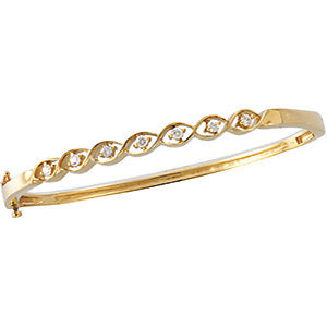 14K Yellow 1/4 CTW Diamond Bangle Bracelet