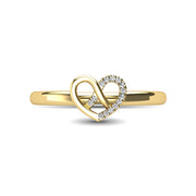 10K Yellow Gold Diamond Accent Heart Ring