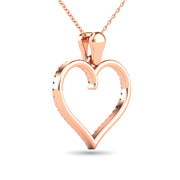10K Rose Gold 1/6 Ctw Diamond Heart Pendant