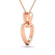 10K Rose Gold 1/10 Ctw Diamond Heart Pendant