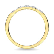 Diamond 1/6 Ct.Tw. Round and Baguette Stackable Ring in 14K Yellow Gold