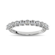 14K White Gold Diamond 5/8 Ct.Tw. 9 Stone Anniversary Band