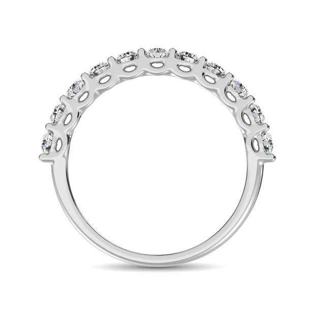 14K White Gold Diamond 5/8 Ct.Tw. 9 Stone Anniversary Band