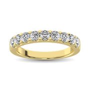 14K Yellow Gold Diamond 1 Ct.Tw. 9 Stone Anniversary Band