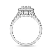 Diamond 1 1/2 Ct.Tw. Square Shape Engagement Ring in 10K White Gold