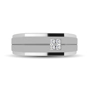 10K White Gold 1/10 Ct.Tw. Diamond Men's Ring