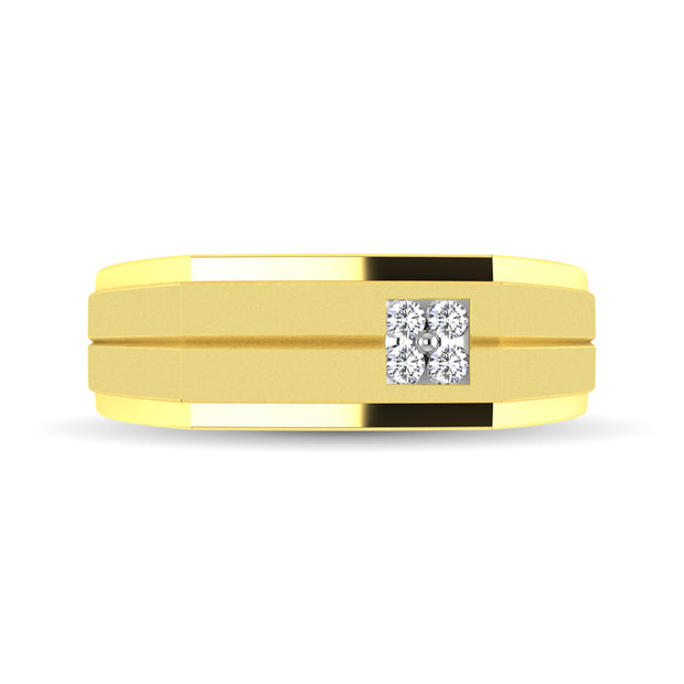 10K Yellow Gold 1/10 Ct.Tw. Diamond Men's Ring