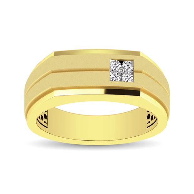 10K Yellow Gold 1/10 Ct.Tw. Diamond Men's Ring