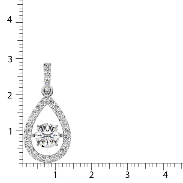 Diamond Shimmering Pear Shape Pendant 1 3/8 ct tw in 14K White Gold