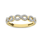 14K Yellow Gold 1/4 Ct.Tw. Diamond Open Frame Stackable Band
