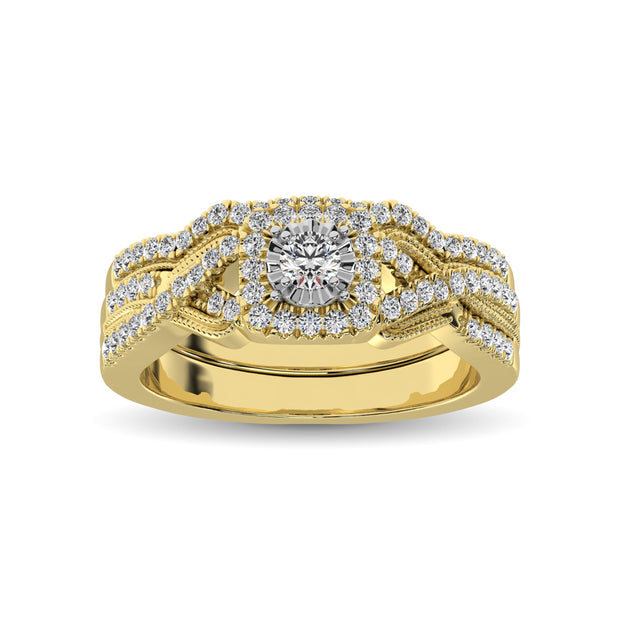 10K White Gold 1/2 Ct.Tw. Diamond Bridal Ring