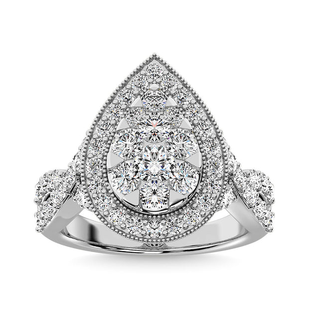 Diamond 2 Ct.Tw. Pear Shape Engagement Ring in 14K White Gold